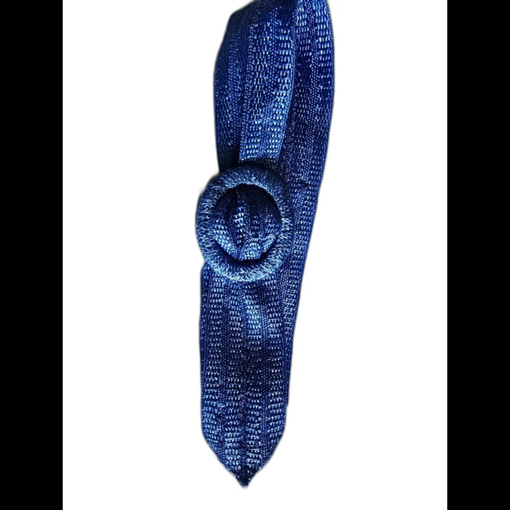 Vintage Straw Royal Blue Waist Belt